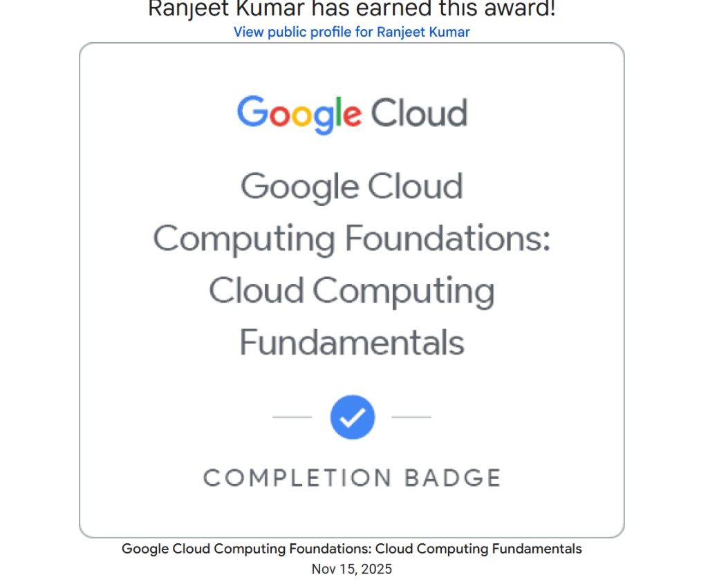 Google Cloud Computing Foundations
